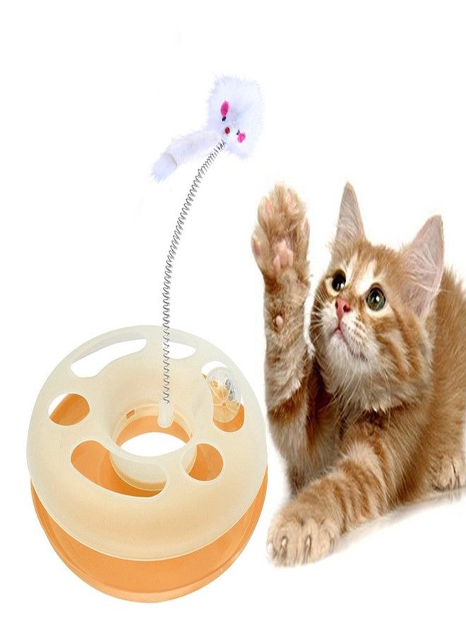 Sage Square Playful Pet Friendly Anti Slip Amusement Disk Toy with Balls for Happy Cat/Kitten/Puppy - Image 2